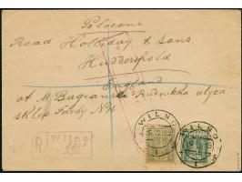 1919, Coat of Arms 25 and 50f. tied by cds. “WILNO 25 5 19” to registered cover with red boxed censor mark alongside to Hudde