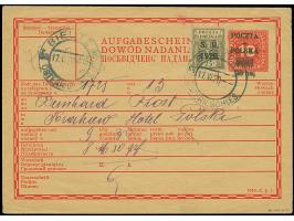 1920, S.O. overprint on 25f. as tied by cds. “BIELITZ ÖSTERR. 17.VI.20” as additional franking on proof of sending receipt Kr