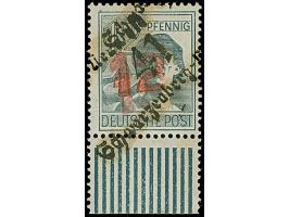 “41/Schwarzenberg-Neuwelt” auf 12 Pfg., 2 Werte mit zusätzlichem roten bzw. violetten Aufdruck “12”, ersteres vomUnterrand, p