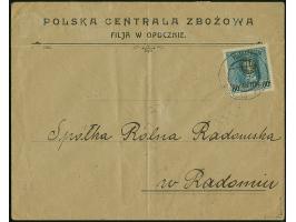 1918, Lublin Issue 45 h., tied by cds. “OPOCZNO 7.1.19” to Radomsk, few folds, otherwise fine, very rare issue on cover, sign
