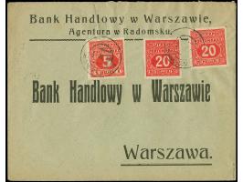 1918, Austrian Military Postage due stamps 5h. and two 20h., tied by cds. “NOWORADOMSK 31.12.18” to cover to Warsaw with arri