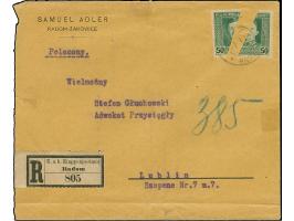 1919, Austrian field post Karl I. 50 h., two bisected stamps, tied by cds. “RADOM 31.1.19” to registered cover to Lublin, som
