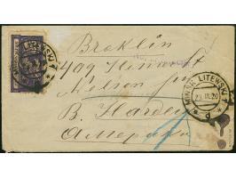Polish-Soviet War: Sejm 1m. and Coat of arms 25f., tied by cds. “MINSK LITEWSKI” to cover resp. card, addressed to Brooklyn, 