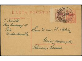 1919, Postal Stationery card 15f. rose with additional franking 10 c. lilac, with cds. “POCZTA POLSKA / KONSTANTYNOPOL 6.XI.1