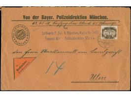 1920, Bayern-Abschied 1 M. mit Stempel “MÜNCHEN 2.12.20” als tarifgerechte Einzelfrankatur auf Nachnahme-Dienstbrief nach Ulm