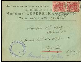 1916, Germania 10 Pfg. im senkrechten Paar mit Stempel “K.D.Feldpoststation Nr. 104 22.12.16” auf Firmenvordruckbrief aus Lon
