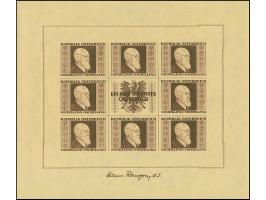 1946, Renner 1-5 S. geschnitten auf gelbem Japanpaier, kpl. Kleinbogensatz, postfrisch, tadellos