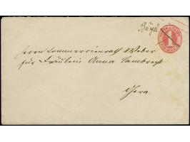 "Bürgel" handschriftlicher Aufgabevermerk auf Ganzsachenumschlag 1 Sgr. mit Federkreuzentwertung, nach Gera, mit Ankunftsstem