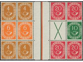 Posthorn 20+X+20 innerhalb eines Blockstückes mit 3 Zwischensteg-Streifen, postfrisch, Fotoattest H.-D.Schlegel BPP (2024)