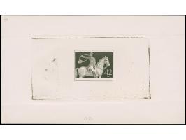 Braunes Band 42+108 Pfg. schwarz, ungezähnter Probedruck ohne Inschriften auf Chromopapier im Format 142x83 mm, ungebraucht o