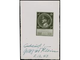 1944, 55. Geburtstag von Adolf Hitler 54+96 Pfg., Fotoessay der endgültigen Ausführung auf Chromopapier (60x90mm), unten hand