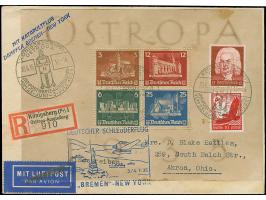 1935. D. Bremen 3.7., R-Brief mit u.a. OSTROPA-Block mit Sonderstempel “KÖNIGSBERG 26.6.35” &nbsp;via New York nach Akron mit