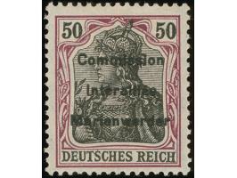1920, Germania 50 Pfg. auf orangeweißem Papier, Aufdruckplatte VII, Feld 22, sauber ungebraucht, tadellos, eine seltene Marke
