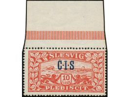 1920, CIS 1-10 Mark, 10 Mark mit Oberrand, postfrisch, 10 Mark mit herstellungsbedingt gummifreien Stellen am Oberrand, tadel