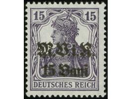 1917, Germania 15 Bani auf 15 Pfennig schwärzlichviolett, postfrisch, tadellos, sign. Dr. Hochstädter BPP sowie Befund Hey BP