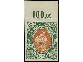 Kogge 3 und 10 M., undurchstochen, 10 M. mit Oberrand, nur dort gefaltet, postfrisch, einwandfrei, sign. Kniep BPP