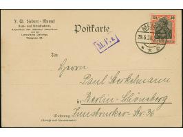 1920, Germania 30 Pfg. mit Stempel “MEMEL 29.5.20” auf Postkarte mit violettem Zensur-R1 "M.P.K" nach Berlin, Karte mit klein