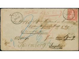 1862, 30 Rp. zinnober, auf Brief mit auf- und nebengesetztem EKr. “CHUR 21 MAI 66 VORMITTAG” an Leutnant von Egidy im Branden