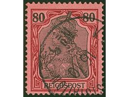 PETSCHILI: Germania 80 Pfg. rötlichkarmin/rotschwarz, farbfrisch und gut gezähnt, sauber gestempelt, tadellos, Steuer BPP