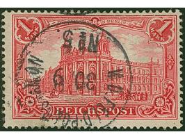 PETSCHILI: Germania 1 M. rot, farbfrisch und sehr gut gezähnt, sauber gestempelt “K.D. FELD-POSTSTATION No 5 30/9”, tadellos,