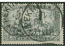 PETSCHILI: Germania 3 M. violettschwarz, Type II, farbfrisch und sehr gut gezähnt, sauber gestempelt “PEKING 2/2 01”, tadello