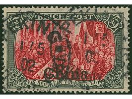 1901, Reichspost 5 M., Type I mit nur weißer Nachmalung, farbfrisch und gut gezähnt, sauber gestempelt “PEKING 1/5 02”, tadel