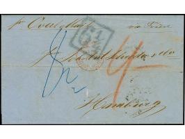 1857, “PAID AT HONG KONG” small crowned red cds (Webb type 11) and reverse “HONG KONG 4 OC 1857” (Webb type 7) on entire lett