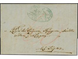 1863, Volos (Turkey): Entire folded letter, with six pages content, marked in blue with the handstamp of the "Agency of the H