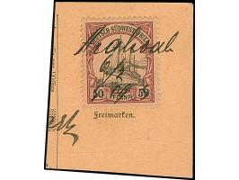 "Arahoab 6./2 09" handschriftlich auf 50 Pfg. auf Postanweisungsausschnitt mit Ankunftsstempel von Windhuk. Auf dieser Wertst