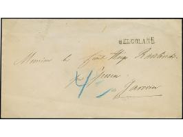 1853, "HELGOLAND." klarer Abschlag des Hamburger L1 auf Briefkuvert via Hamburg mit mit preußischem DKr. “HAMBURG 28/8 65” na