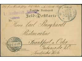 1900, Boxeraufstand, Feldpostkarte mi Gummistempel “Lazarethschiff 'Savola Chefarzt”, Absender Krankenpfleger Adolf Schulze L