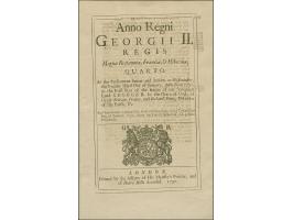 1731, “Anno Regni Georgii II. ..” , act of Parliament referring to the Penny Post.