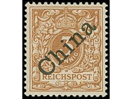 1898, Steilaufdruck 3 Pfennig hellocker, farbfrisch und sehr gut gezähnt, sauber ungebraucht, tadellos, eine seltene Farbvari