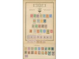 1873, page from the Royal Swedish General Post Office collection with stamps mounted on both sides, stamps handstamped and ov