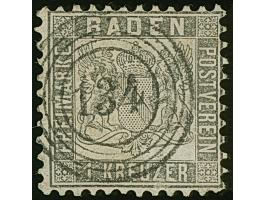 1 Kr. silbergrau, farbfrisch und bis auf einen etwas verkürzten Eckzahn einwandfrei gezähnt, sehr schön entwertet durch glask