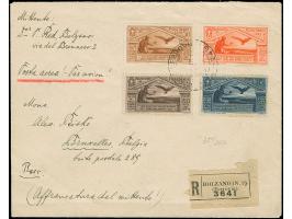 1930, Vergil 50 c.-9 l. cpl. on registered airmail cover with cds. BOLZANO FERROVIA 9.12.30" to Brussels with receiving cds.,