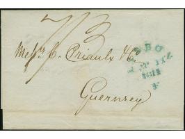 1811, “LISBON F” in blue on envelope cancelled upon arrival in Falmouth by the packet, rated “7/3” d., dated 6. March 1811 fr