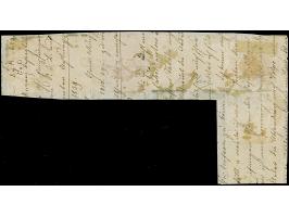 10 Ngr. blau, waagerechter 3er-Streifen und 2 Paare, abwechselnd geklebt mit Einzelstück 1 Ngr. auf mattgraurot, leicht berüh