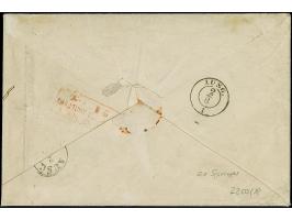 10 Ngr. milchblau im senkrechten Paar, voll- bis breitrandig, mit Nr. "2" auf rekommandiertem Leinenkuvert der 6. Gewichtsstu