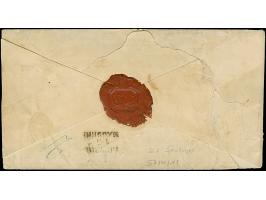 10 Ngr. milchblau im senkrechten Paar, 5 Ngr. ziegelrot und 3 Ngr. auf gelb, mit Nr. "2" und nebengesetztem Doppelkreisstempe