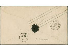 5 Ngr. ziegelrot, voll- bis breitrandig, als Zufrankatur auf Ganzsachenumschlag 1 Ngr. rot, beide Wertzeichen mit Nr. "2", mi