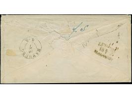 5 Ngr. ziegelrot, unten noch voll-, sonst meist breitrandig, mit teils berührter 3 Ngr. auf gelb, mit Nr. "84" und sauber neb