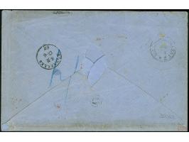 5 Ngr. ziegelrot, 2 Einzelwerte im Schmitzdruck, als 'tête bêche' geklebt, mit Nr. "9" und nebengesetztem Doppelkreisstempel 