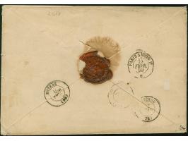 5 Ngr. rostbraun, unten links leicht berührt, sonst voll- bis meist breitrandig, mit fehlerhafter 3 Ngr. auf gelb und einwand