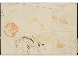 5 Ngr. ziegelrot, voll- bis breitrandig zusammen mit waagerechtem 3er-Streifen 3 Neugroschen auf gelb sowie jeweils 2 Einzelw