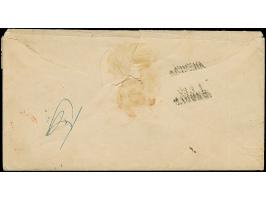 5 Ngr. ziegelrot im senkrechten Paar, mit 2 Ngr. auf blau, mit Nr. "1" und nebengesetztem Doppelkreisstempel "DRESDEN 22 III 