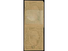 Probedruck der verstählten Druckplatte: &nbsp;1 Ngr. auf braunem Papier, senkrechtes Paar, teils berührt, mit Originalgummi. 