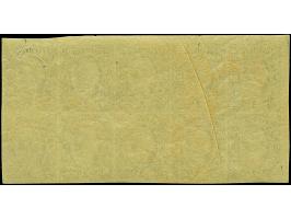 3 Ngr. auf hellgelb, kompletter Schalterbogen von 10 Werten, farbfrisch und breitrandig, oben und links mit enorm breiten Bog