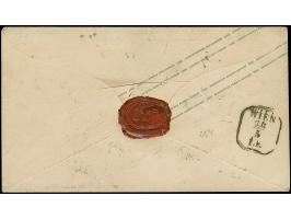 2 Ngr. auf blau und 3 Ngr. auf gelb, letztere links angeschnitten, sonst beide voll-bis breitrandig, als Zufrankatur auf Ganz