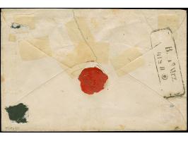 3 Ngr. auf gelb, 1 Ngr. auf mattgraurot, ½ Ngr. auf grau und 1851/63, 3 Pfg. grün, mit Nr. "2" und nebengesetztem Doppelkreis